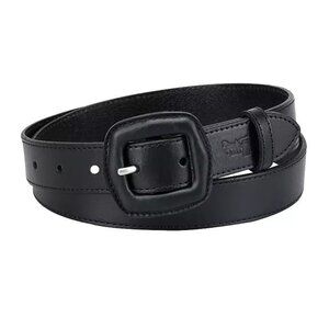 Levi's Belt Womens XL Black Casual Leather Covered Center Bar Buckle Belt NWT
